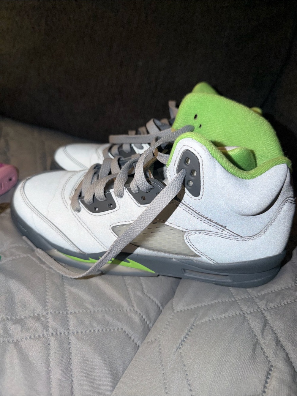 Nike Jordan 5 Retro Green Bean - Gray/Green - Picture 2 of 2